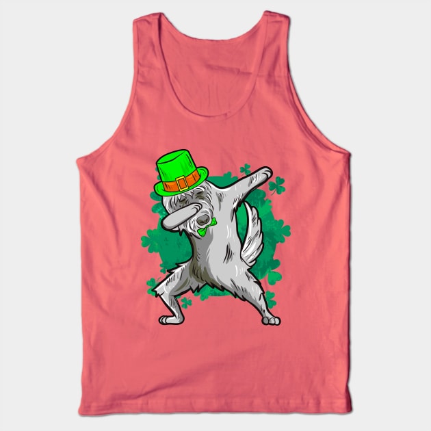 St Patricks Day Dabbing Irish Wolfhound Tank Top by E